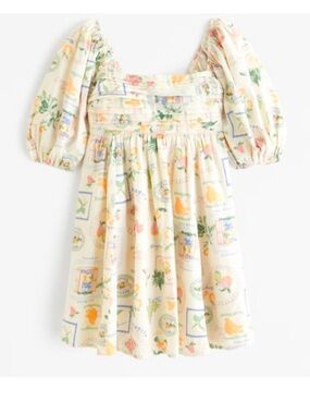 Abercrombie and Fitch Puff Sleeve Linen Dress